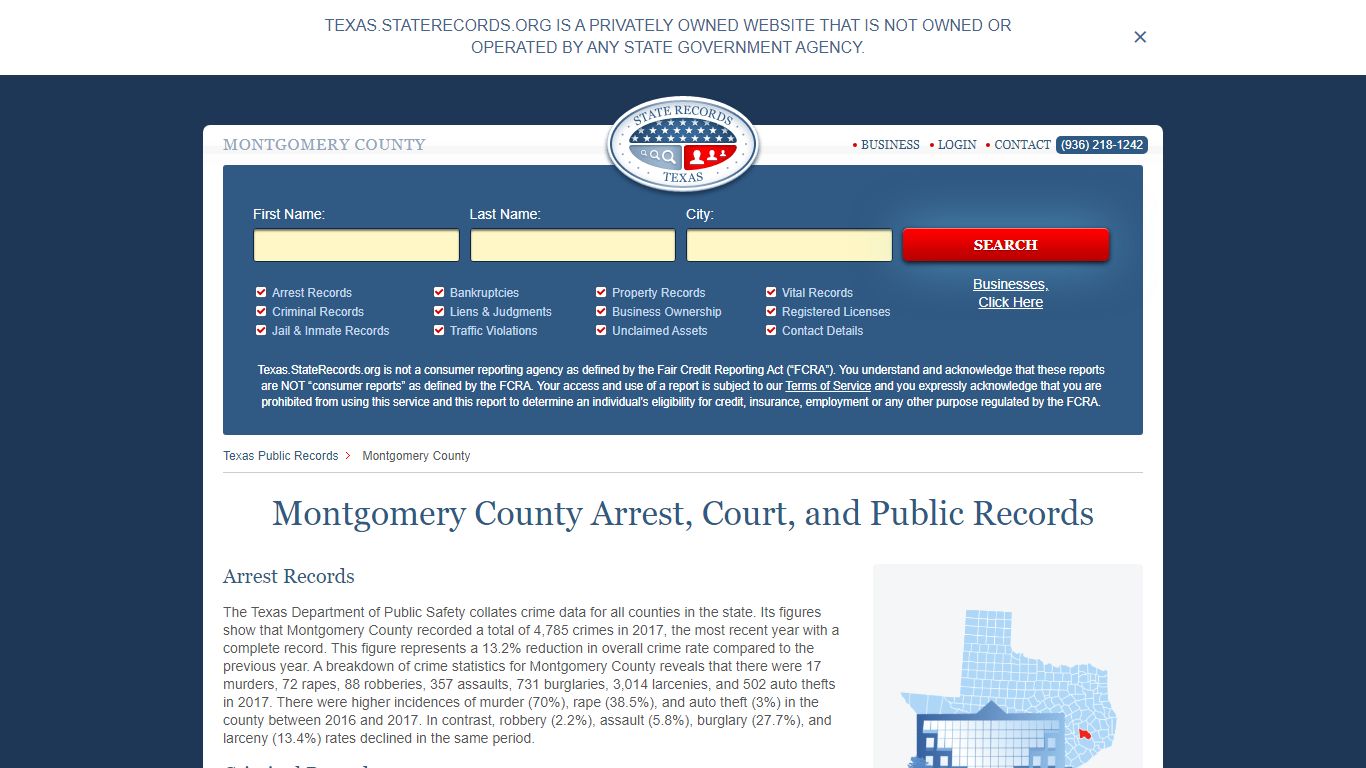 Montgomery County Arrest, Court, and Public Records