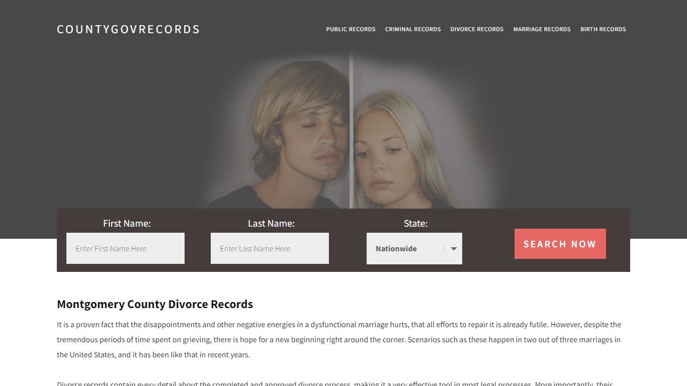 Montgomery County Divorce Records | Enter Name and Search|